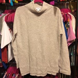 Textured knit mock neck sweater